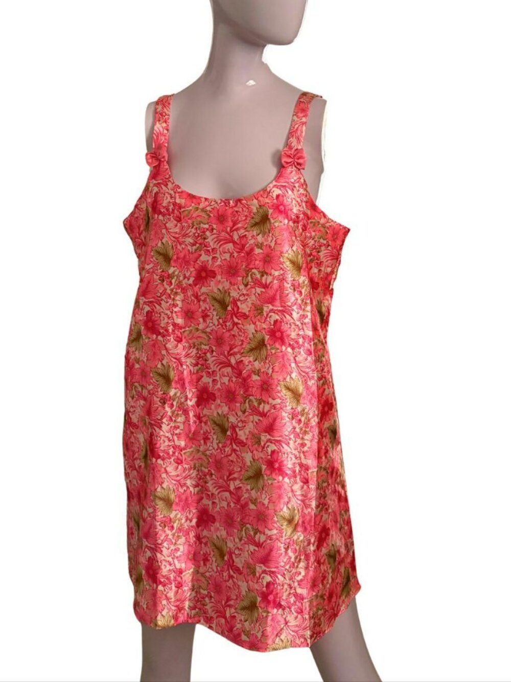 Vintage Pink Floral Chemise Slip Dress by Sante Classics